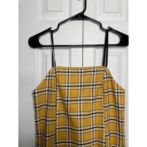 Urban Outfitters Yellow Checkered Mini Dress Womens XS - Picture 3 of 6